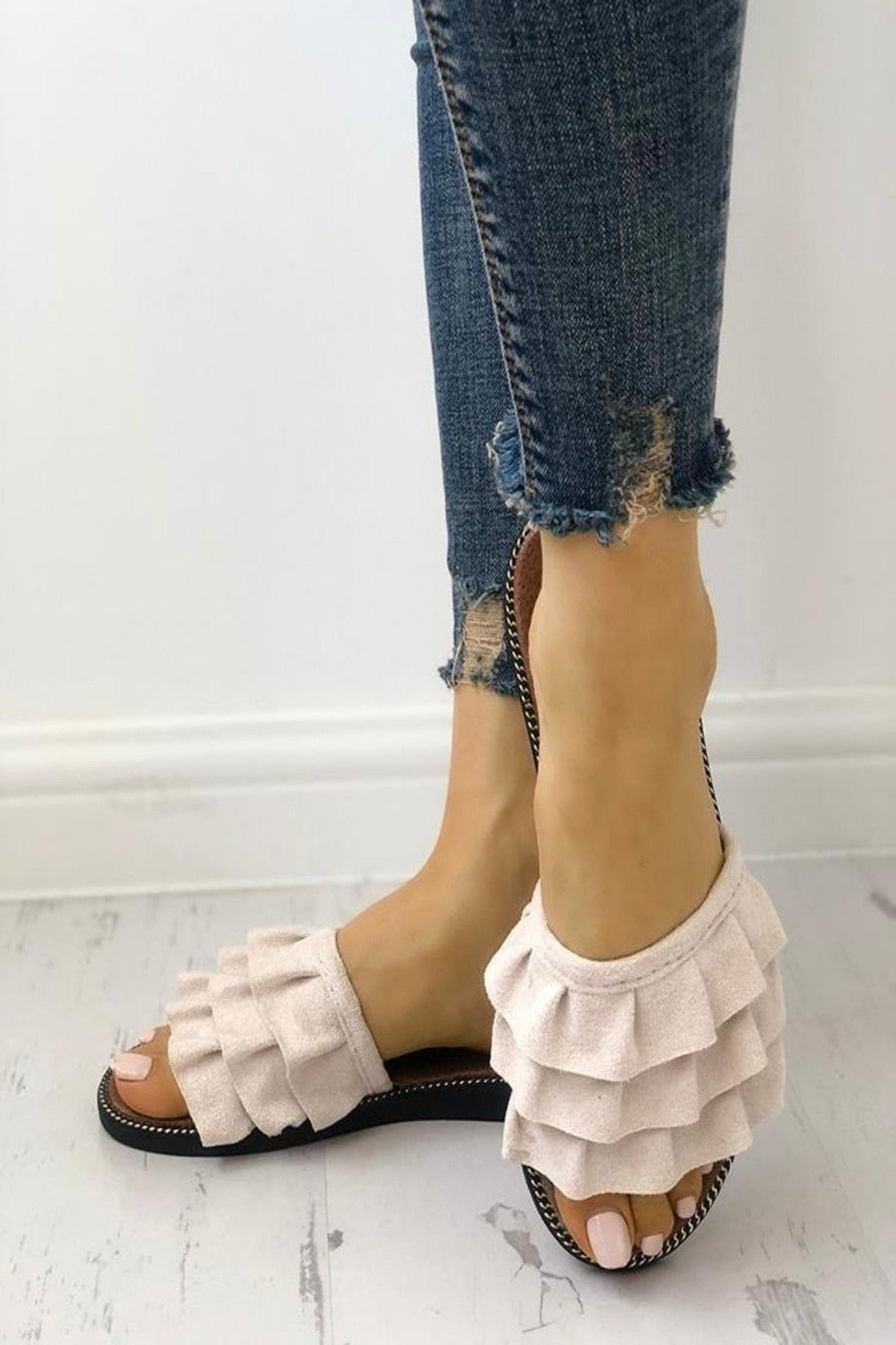 Triple Layered Slides Beige
