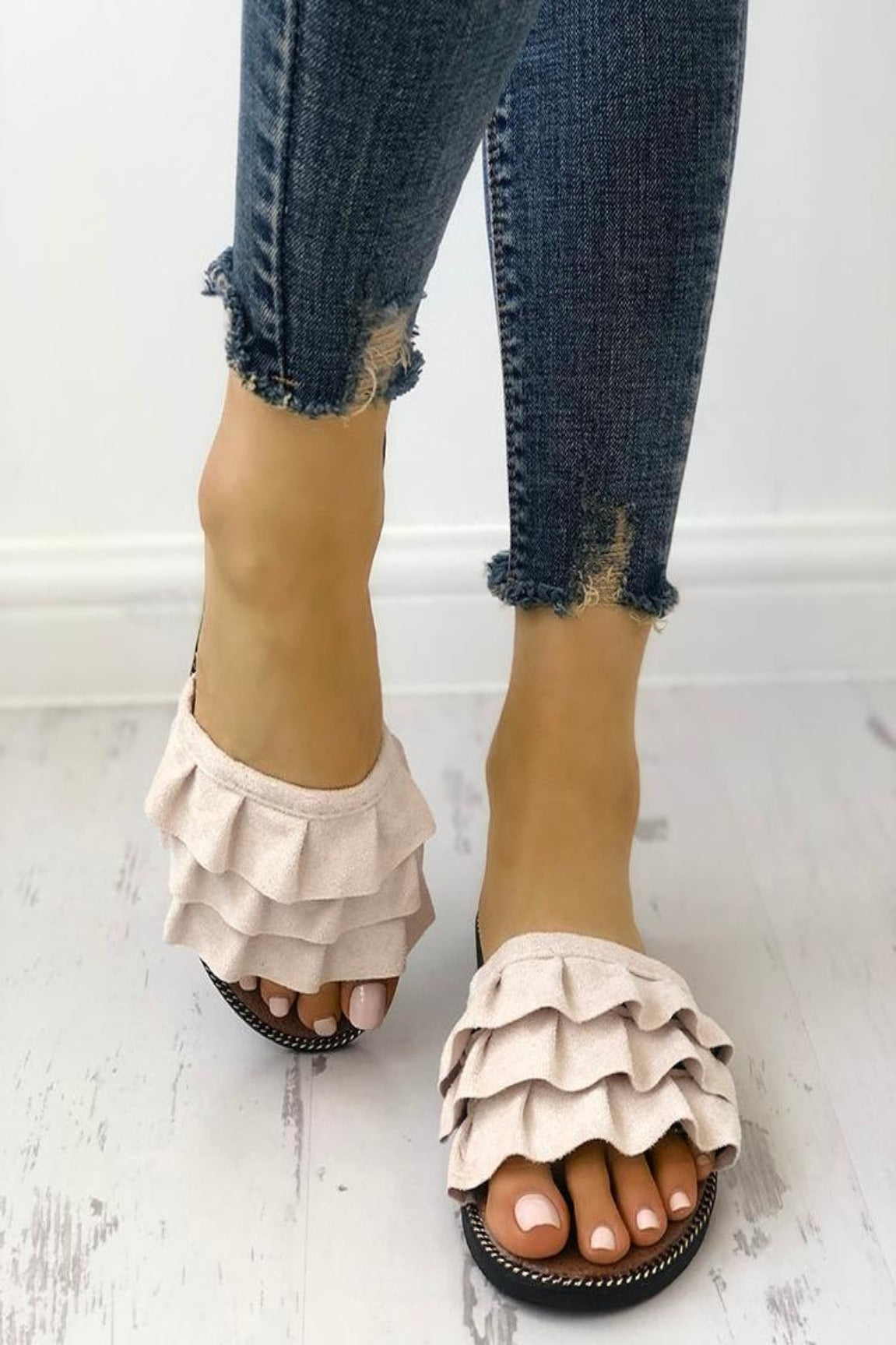 Triple Layered Slides Beige