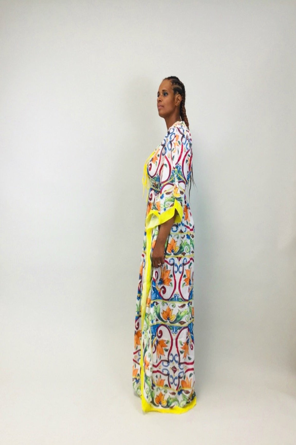 Kim Fields Kimono Floral Maxi Dress