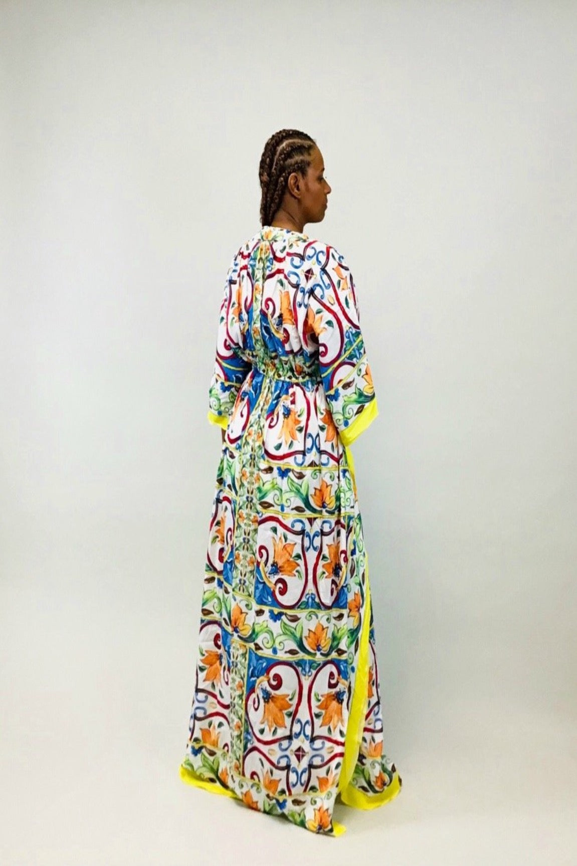 Kim Fields Kimono Floral Maxi Dress