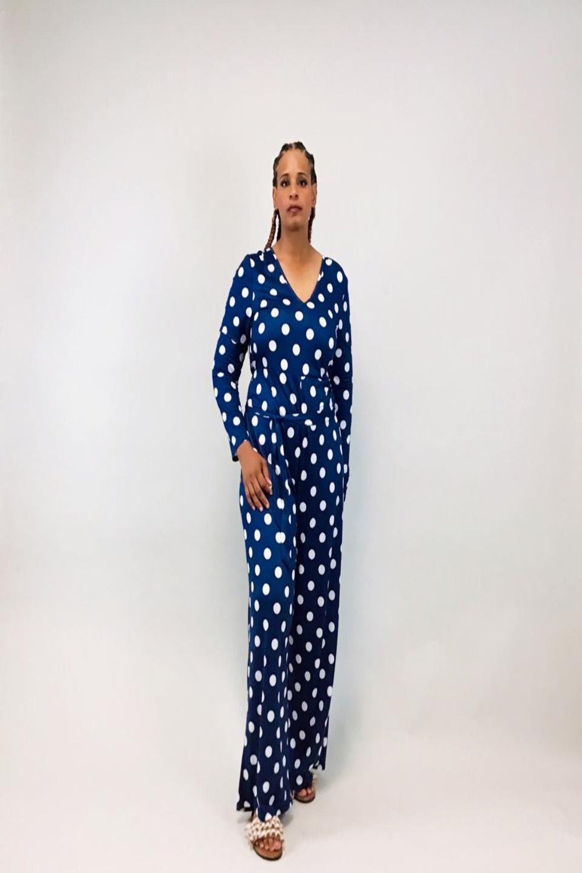 Bubbles Wide Leg Polka Dot Jumpsuit