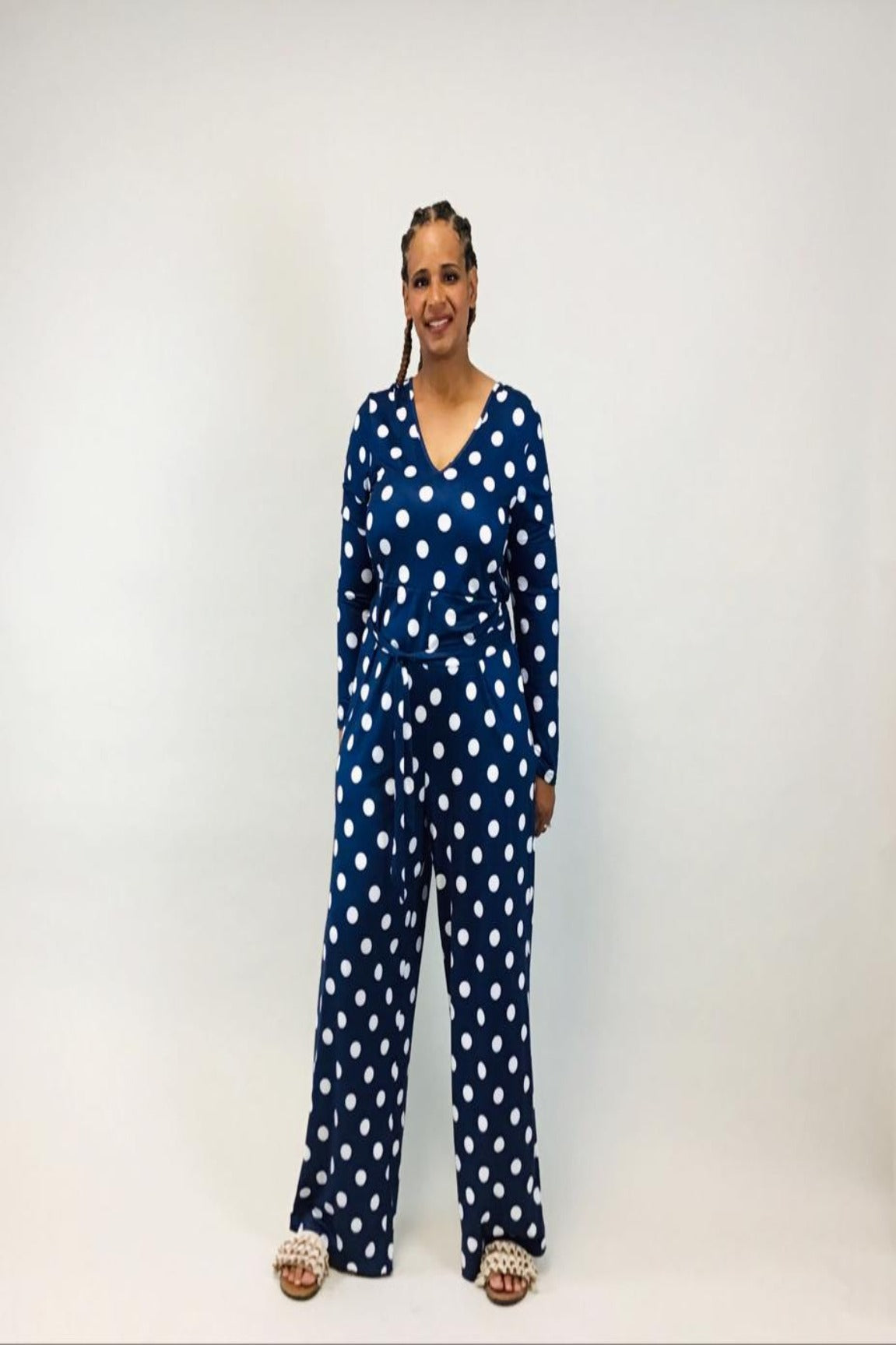 Bubbles Wide Leg Polka Dot Jumpsuit